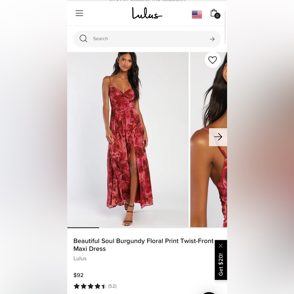 Lulu’s Beautiful Soul Burgundy Floral Print Twist-Front Maxi Dress